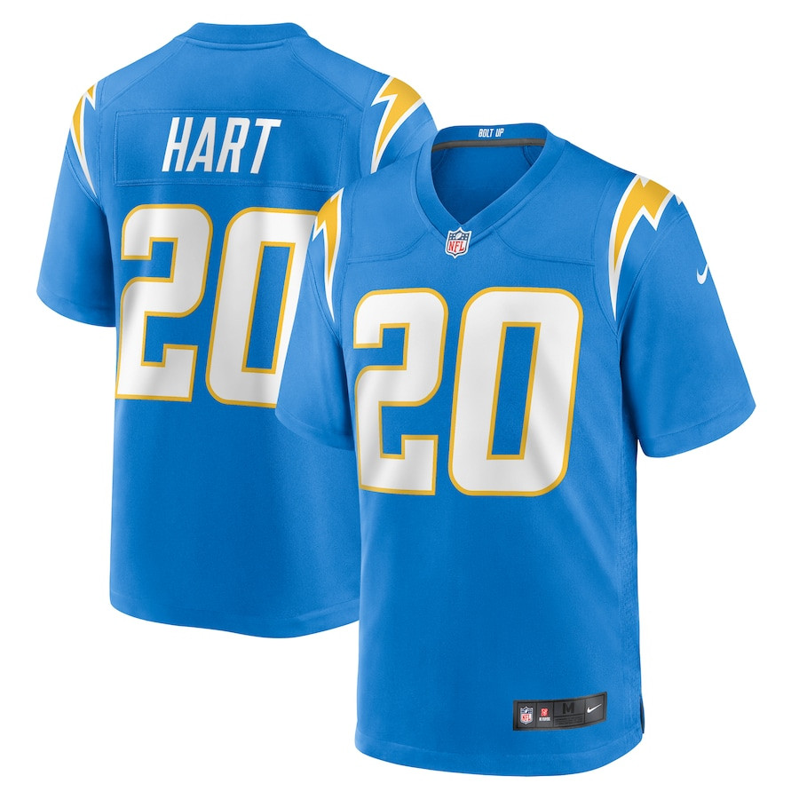 Cam Hart 20 Los Angeles Chargers Team Game Men Jersey - Powder Blue Js2329