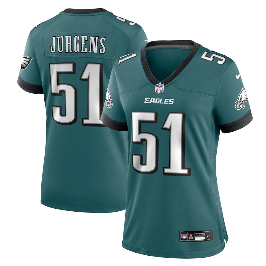Cam Jurgens 51 Philadelphia Eagles Women's Team Game Jersey - Midnight Green Js7304