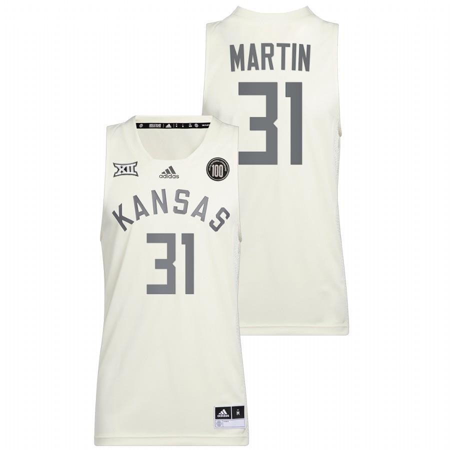 Cam Martin 31 White Kansas Jayhawks 2022 College Basketball Reverse Retro Jersey