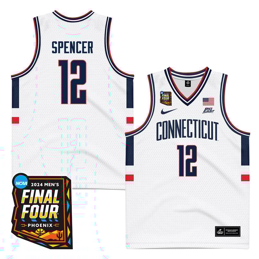 Cam Spencer 12 Uconn Huskies 2024 Final Four Patch Men's Basketball Jersey - Unisex Jersey