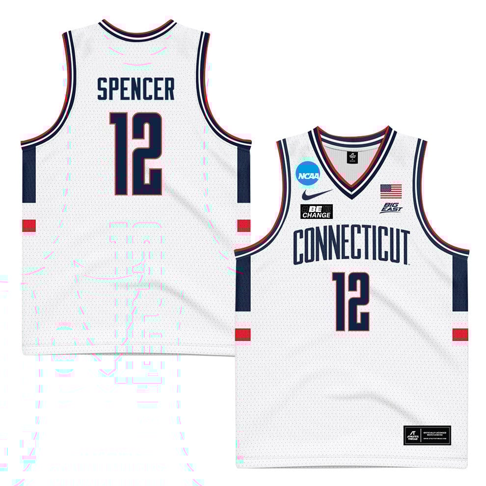 Cam Spencer 12 Uconn Huskies 2024 Men's Basketball Jersey - White, Unisex Jersey