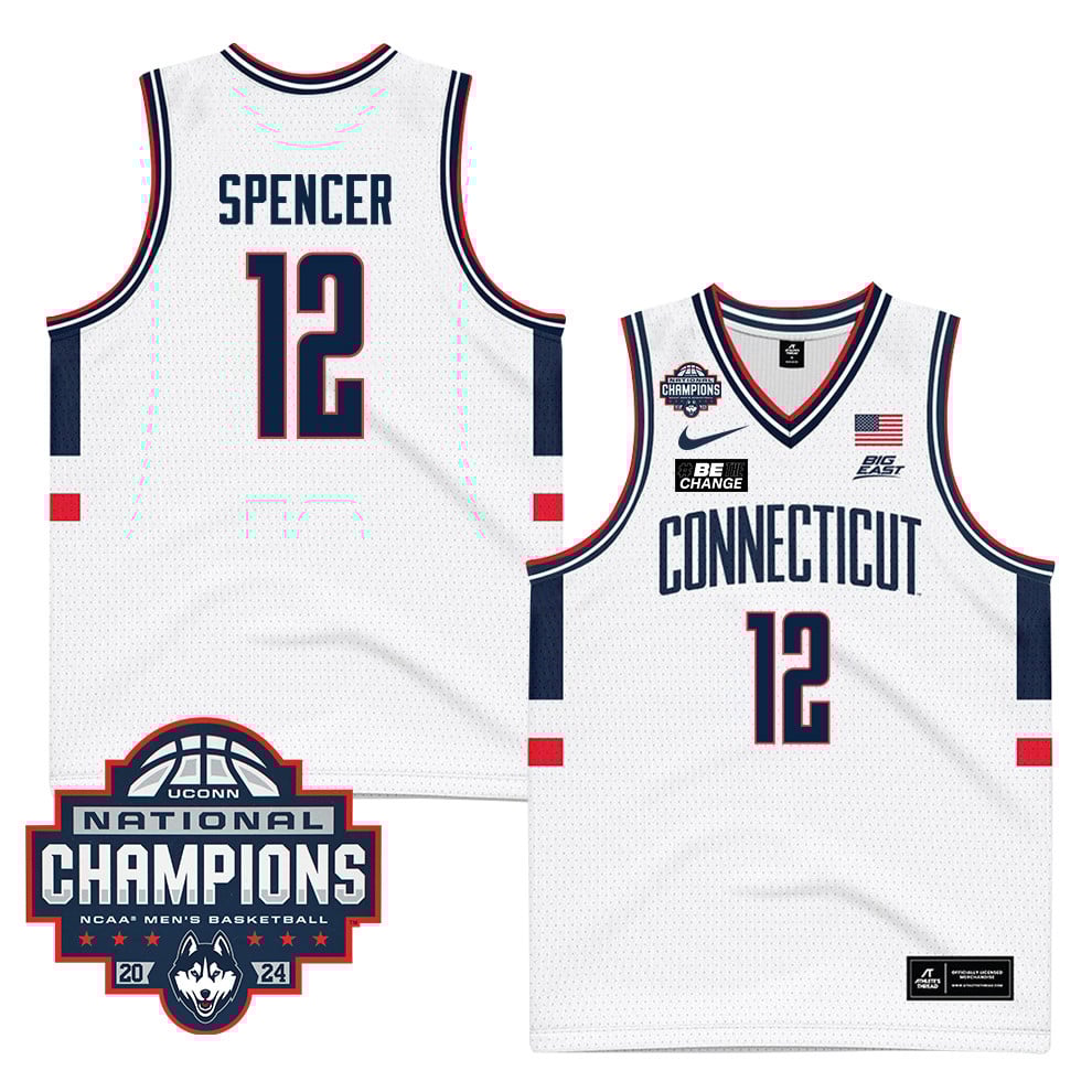 Cam Spencer 12 Uconn Huskies 2024 National Champions Patch Men's Basketball - Unisex Jersey