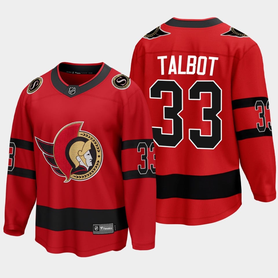 Cam Talbot 33 Ottawa Senators 2022 Special Edition Reverse Retro Red Jersey