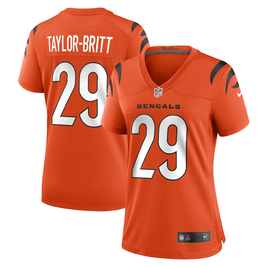 Cam Taylor-britt 29 Cincinnati Bengals Alternate Game Women Jersey - Orange Js2493