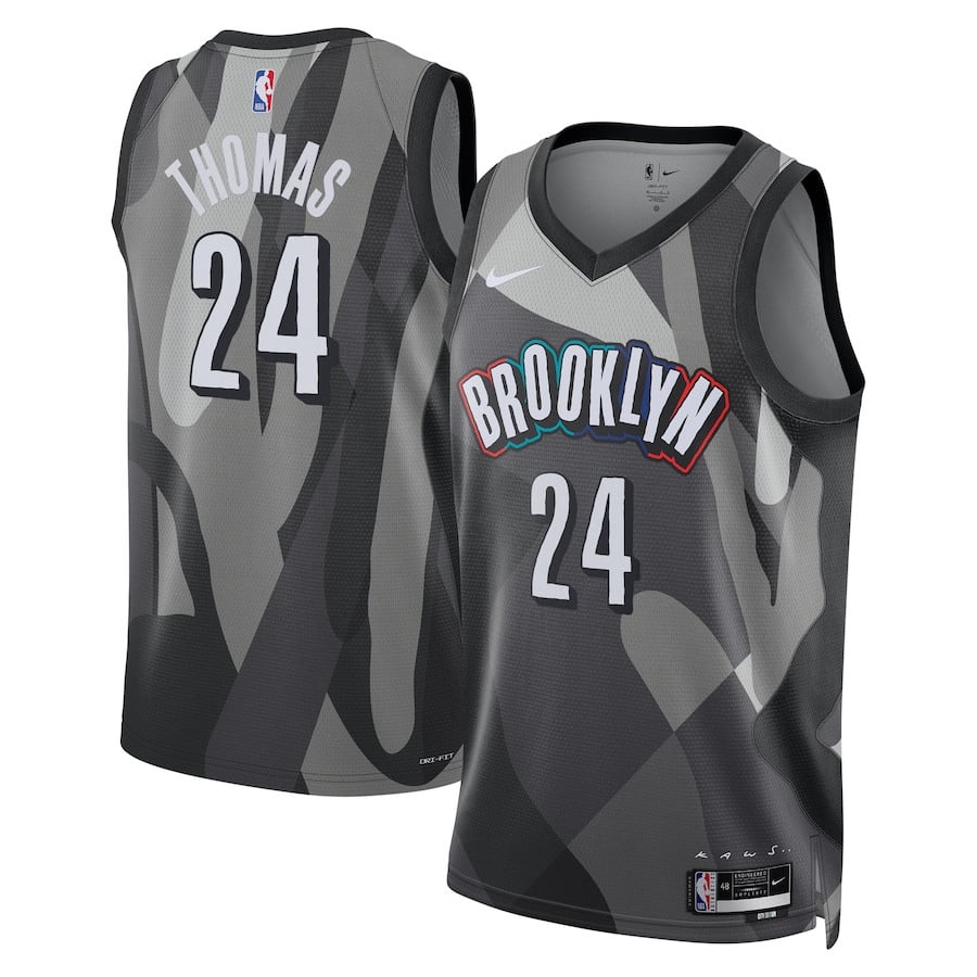 Cam Thomas 24 Brooklyn Nets Unisex 2024/25 Swingman Player Jersey - City Edition - Gray