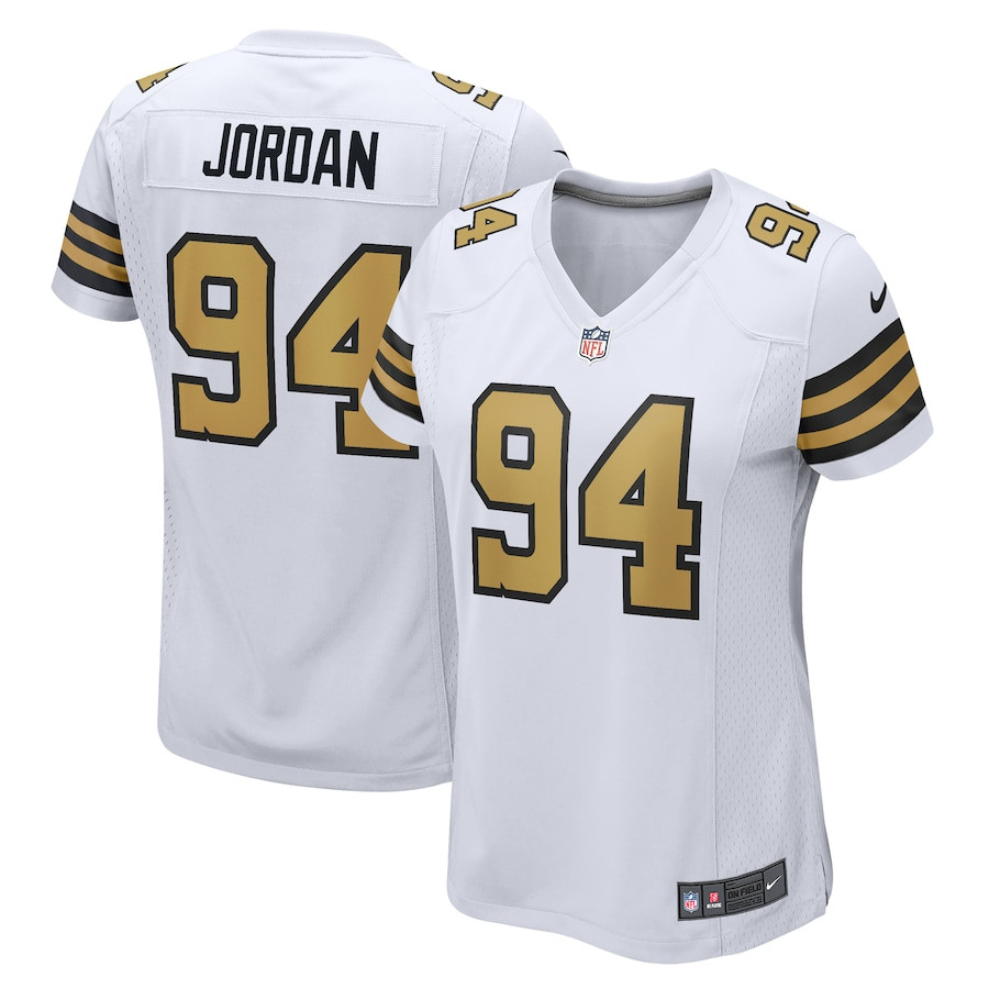 Cameron Jordan 94 New Orleans Saints Women Alternate Game Jersey - White Js4175