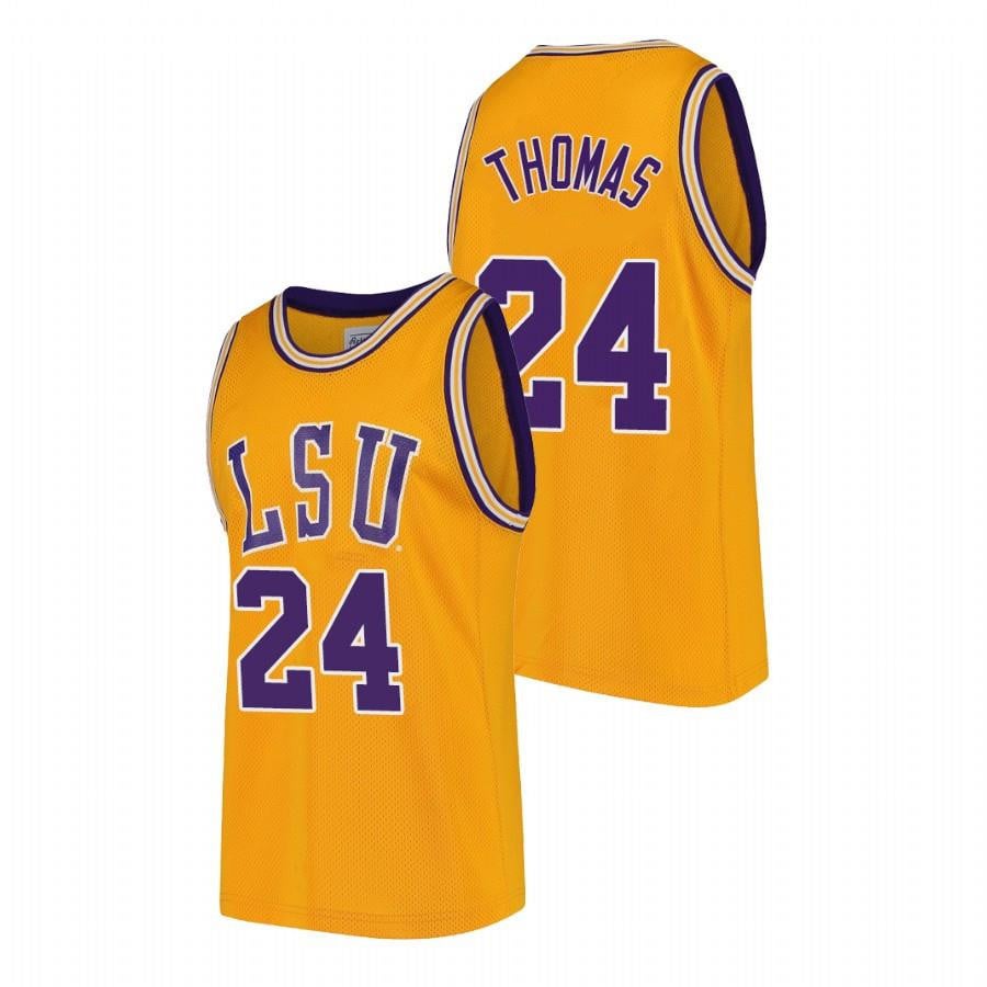 Cameron Thomas 24 Lsu Tigers Gold College Basketball 2023 Draft Prospect Jersey