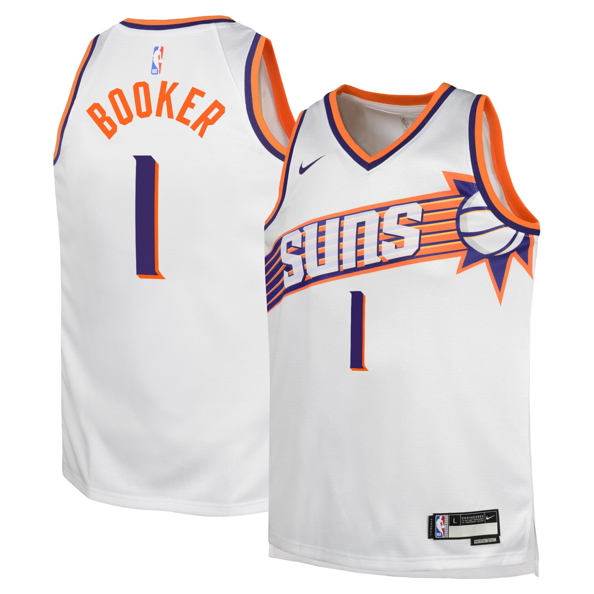 Camiseta Association Edition Swingman De Los Phoenix Suns - Blanco - Devin Booker - J?venes