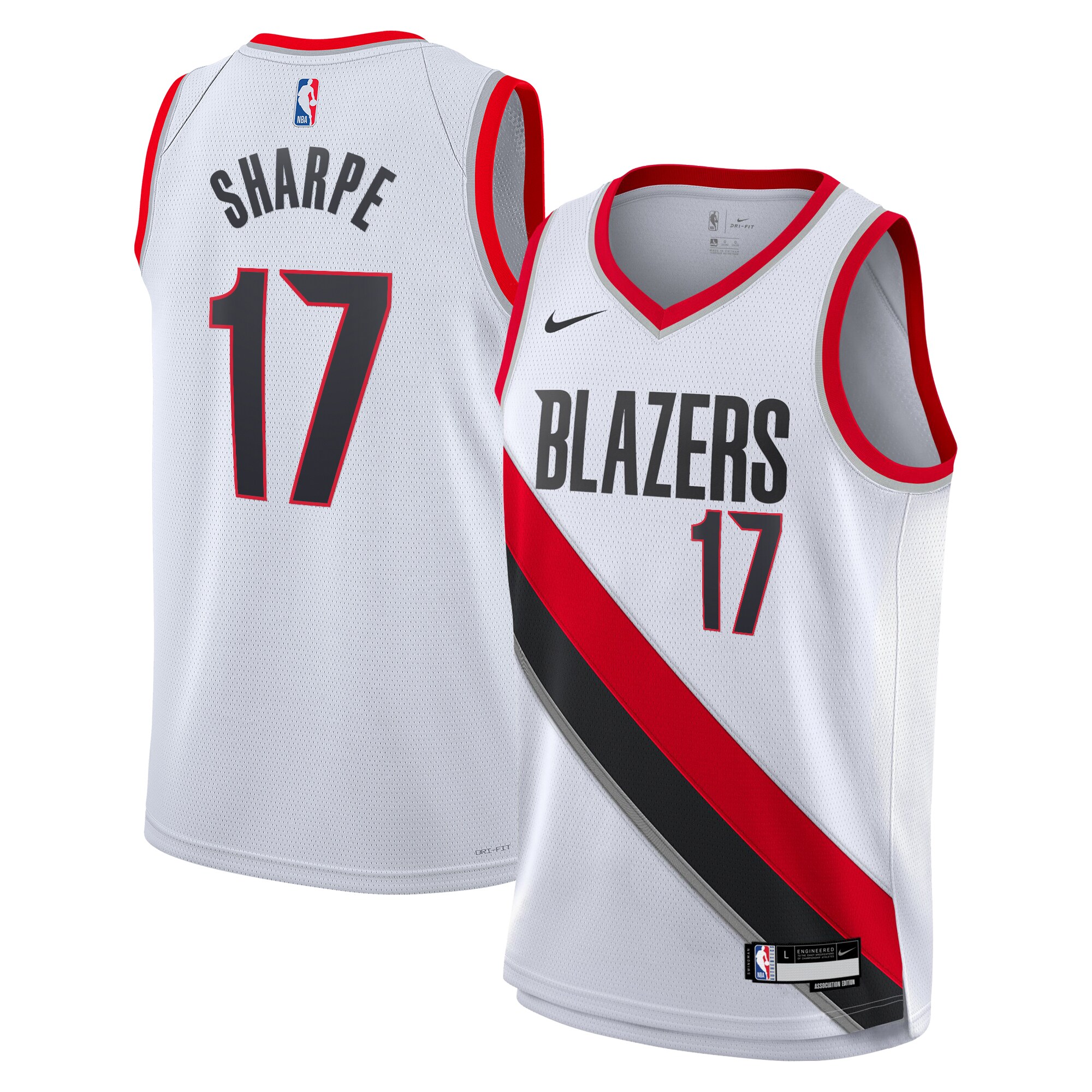Camiseta Association Edition Swingman De Los Portland Trail Blazers - Blanca - Shaedon Sharpe - Juvenil