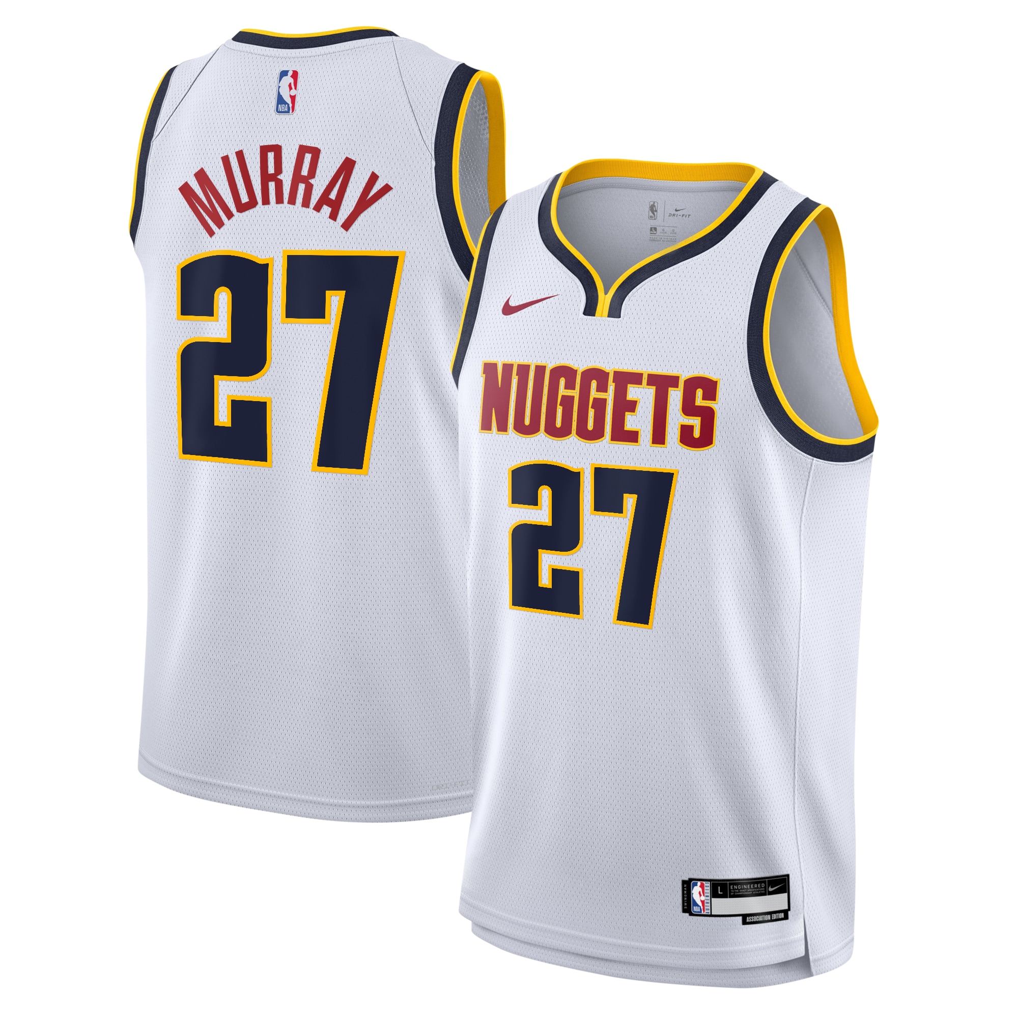 Camiseta Association Swingman De Los Denver Nuggets - Blanco - Jamal Murray - J?venes