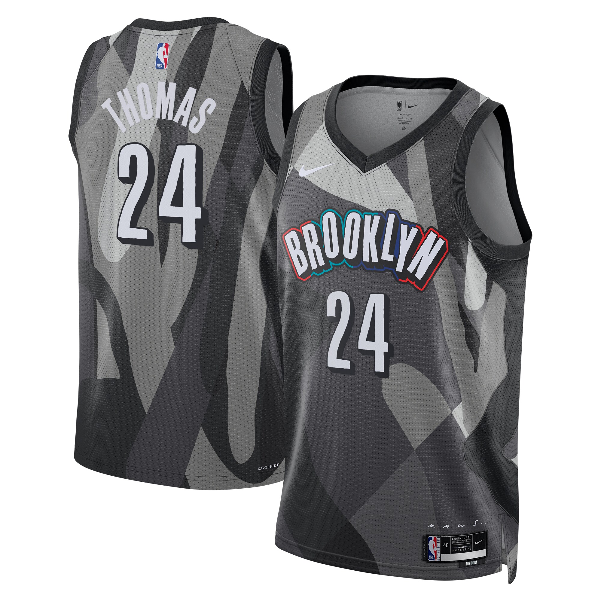 Camiseta City Edition Swingman De Los Brooklyn Nets 2024 - Plateada - Cam Thomas - Unisex