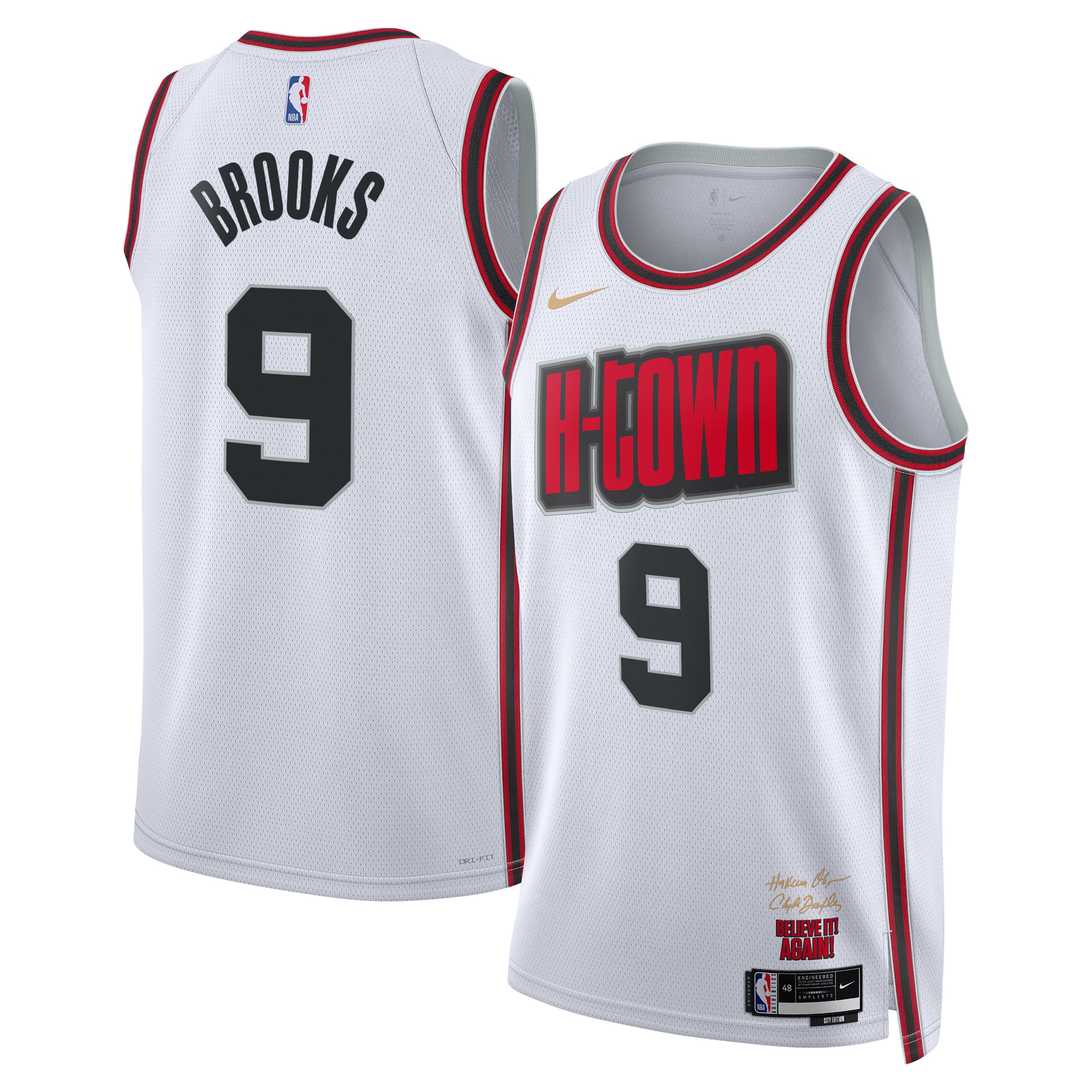 Camiseta City Edition Swingman De Los Houston Rockets 2024 - Blanca - Dillon Brooks - Unisex