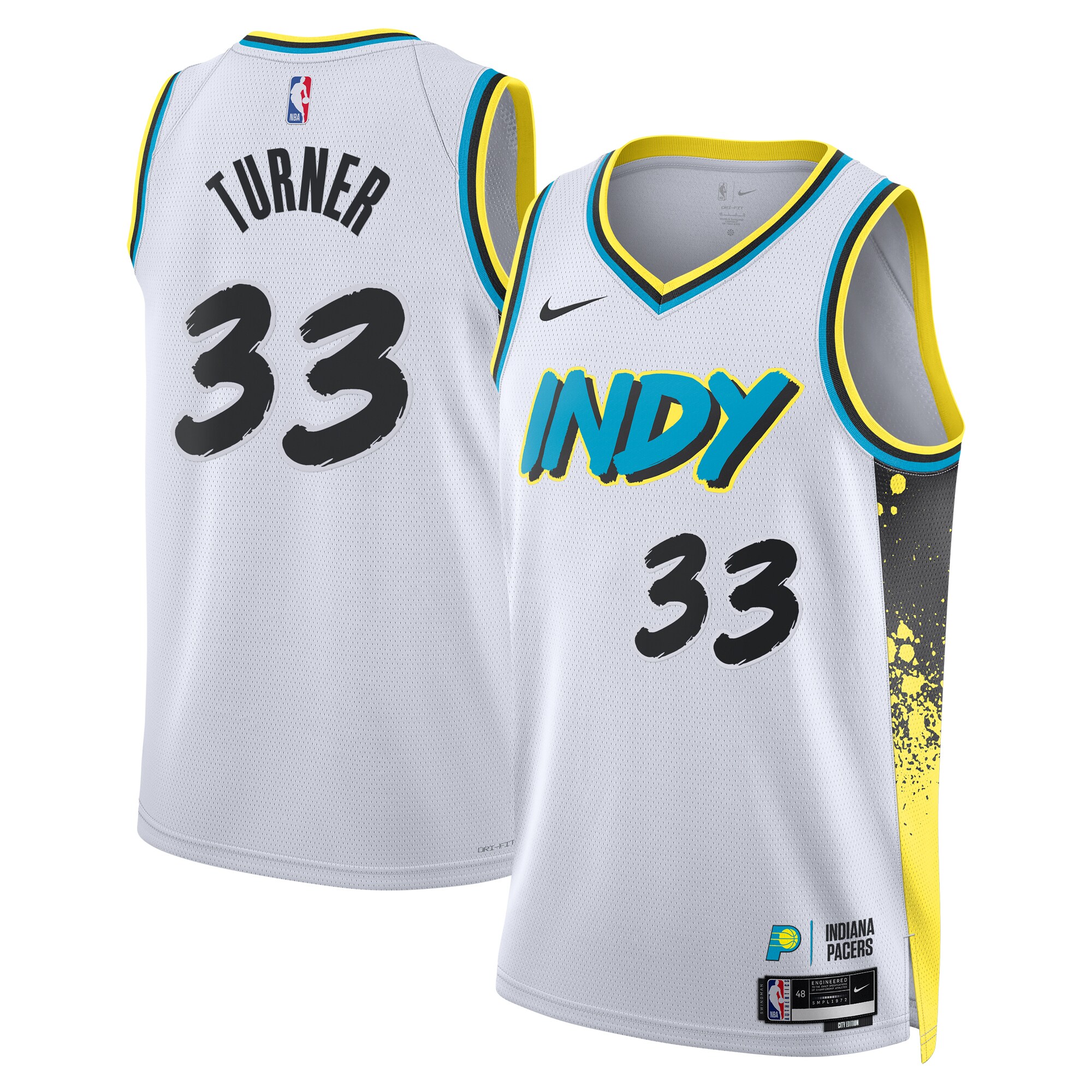 Camiseta City Edition Swingman De Los Indiana Pacers 2024 - Blanca - Myles Turner - Unisex