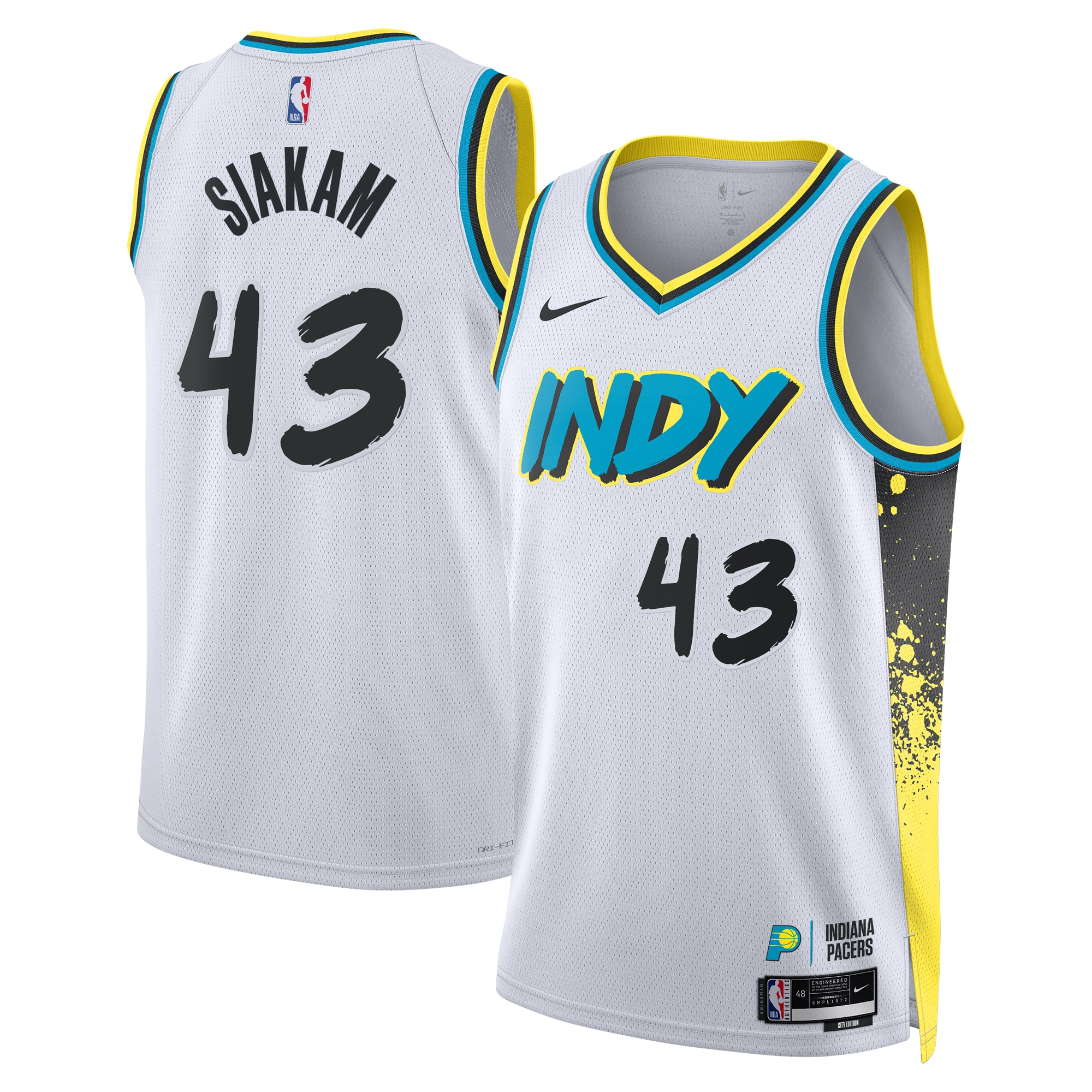 Camiseta City Edition Swingman De Los Indiana Pacers 2024 - Blanco - Pascal Siakam - Unisex