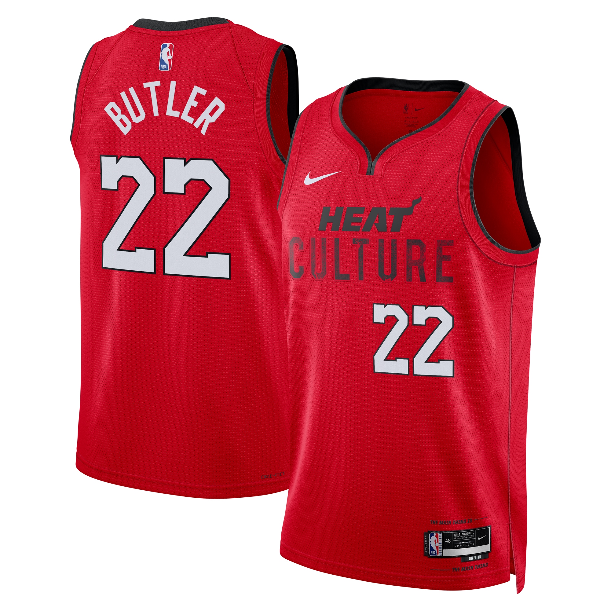 Camiseta City Edition Swingman De Los Miami Heat 2024 - Roja - Jimmy Butler - Unisex