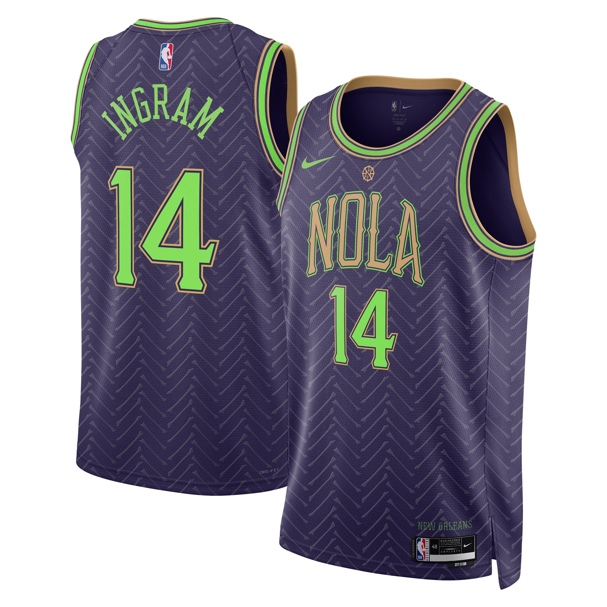 Camiseta City Edition Swingman De Los New Orleans Pelicans 2024 - P?rpura - Brandon Ingram - Unisex
