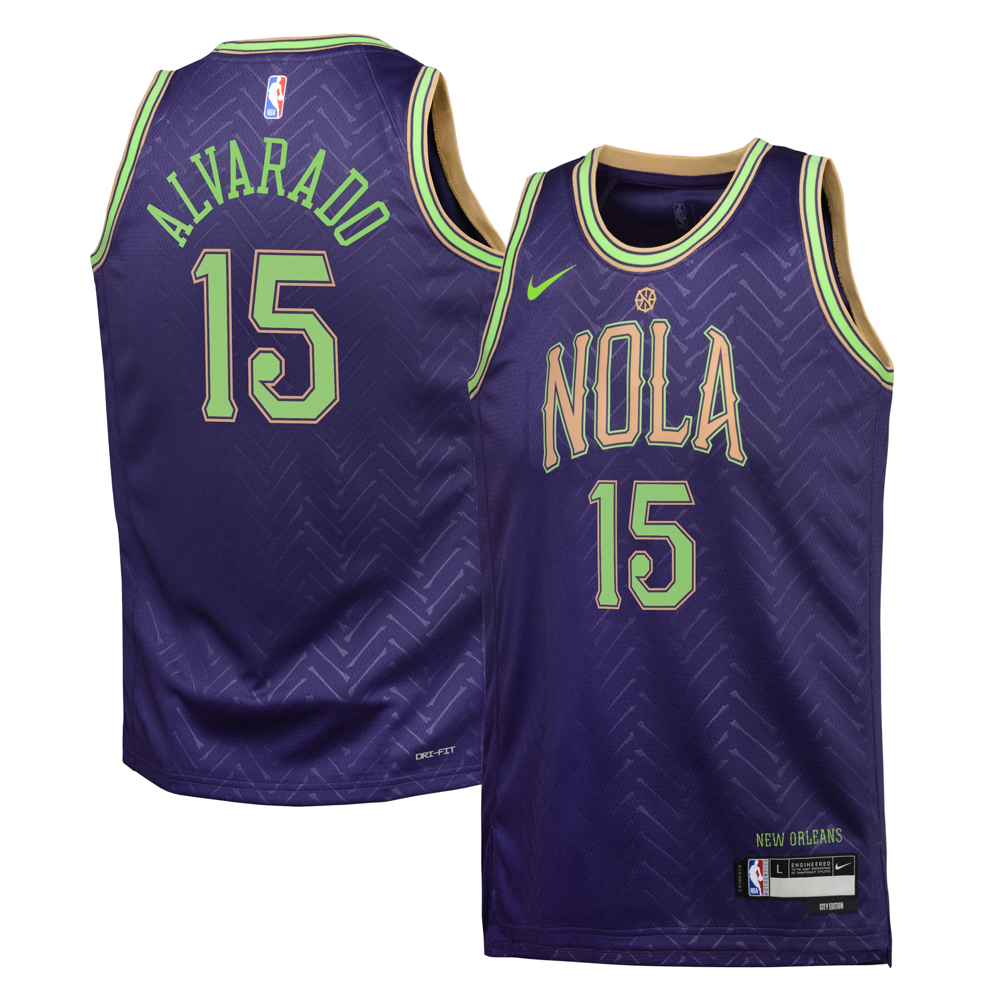 Camiseta City Edition Swingman De Los New Orleans Pelicans 2024 - P?rpura - Jose Alvarado - Juvenil