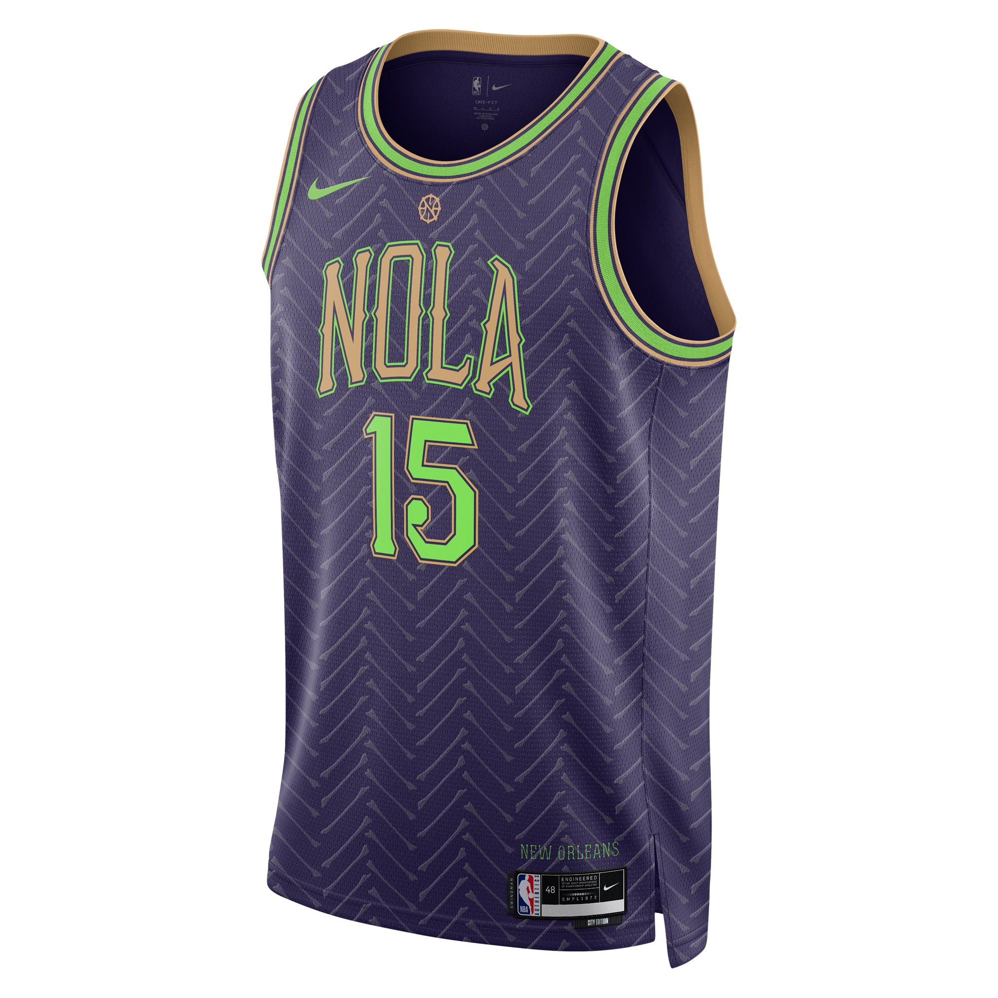Camiseta City Edition Swingman De Los New Orleans Pelicans 2024 - P?rpura - Jose Alvarado - Unisex