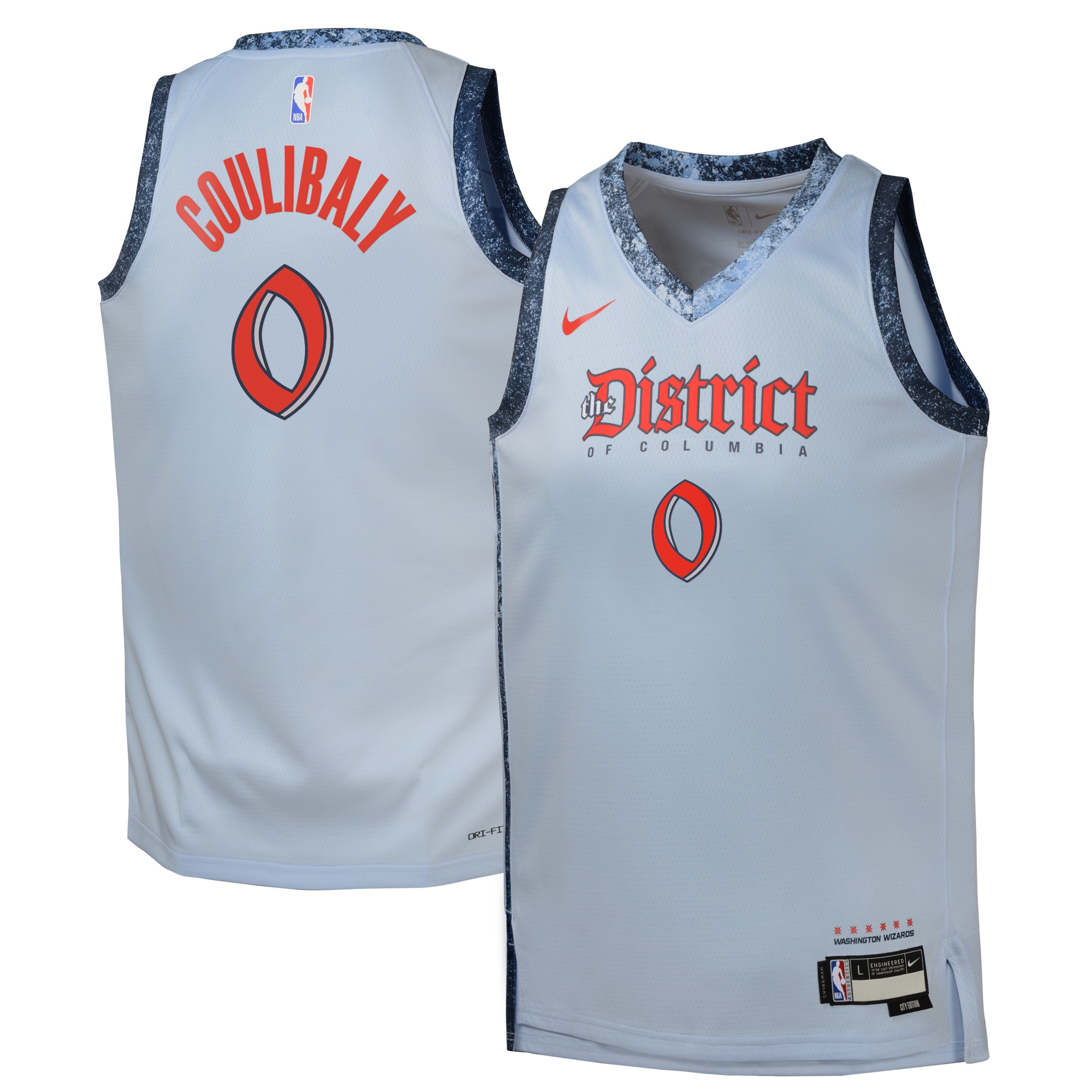 Camiseta City Edition Swingman De Los Washington Wizards 2024 - Azul - Bilal Coulibaly - Juvenil