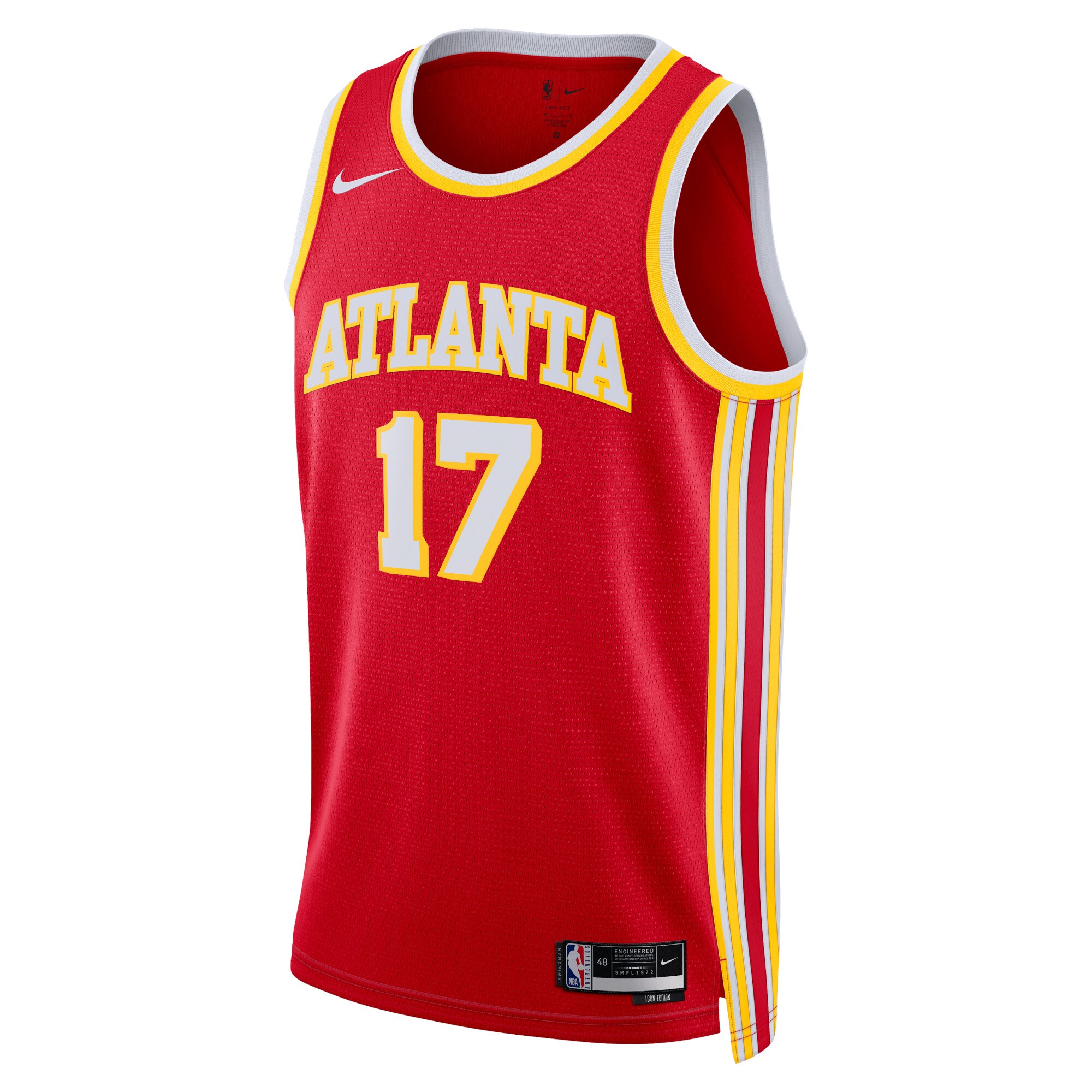Camiseta Icon Edition Swingman De Los Atlanta Hawks - Rojo - Onyeka Okongwu - Unisex