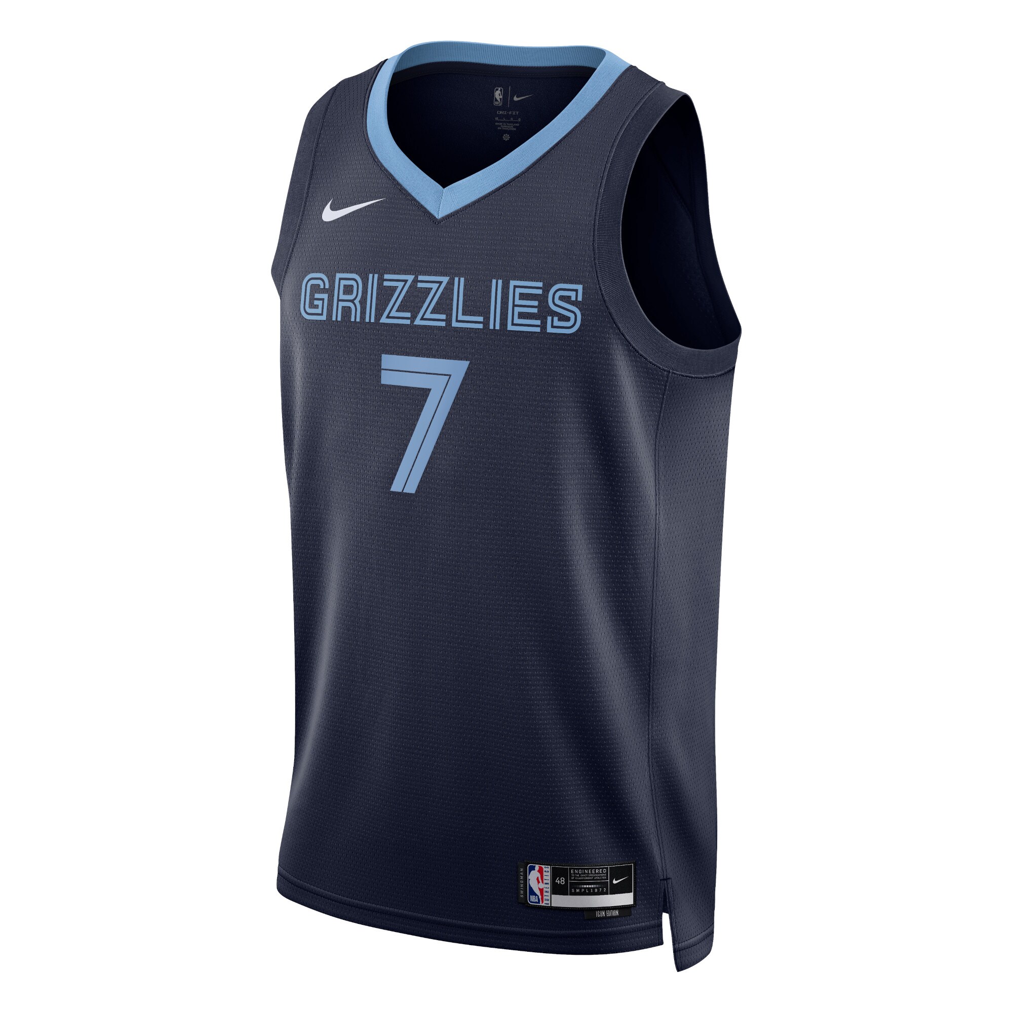 Camiseta Icon Edition Swingman De Los Memphis Grizzlies - Azul Marino - Santi Aldama - Unisex