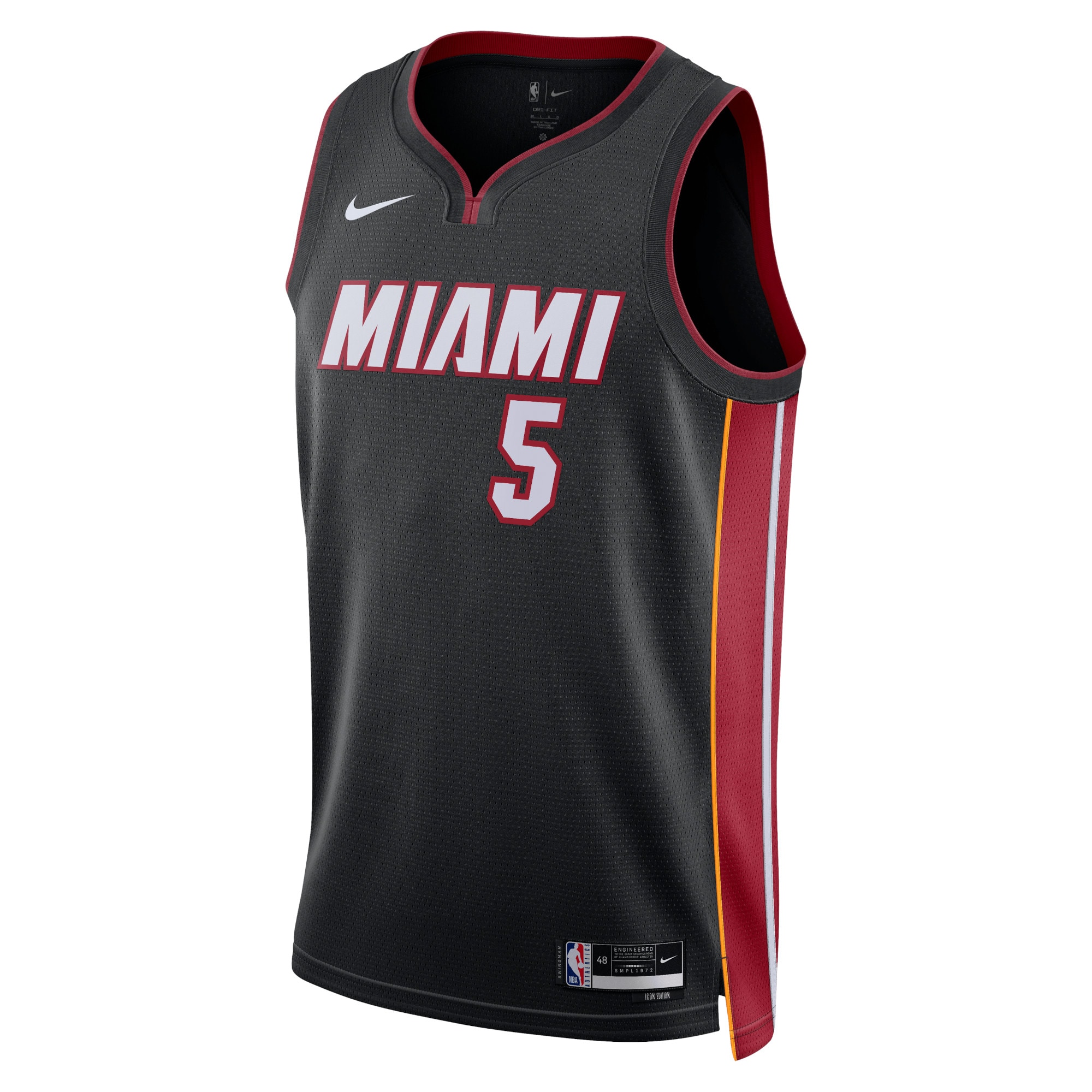 Camiseta Icon Edition Swingman De Los Miami Heat - Negro - Nikola Jovi? - Unisex