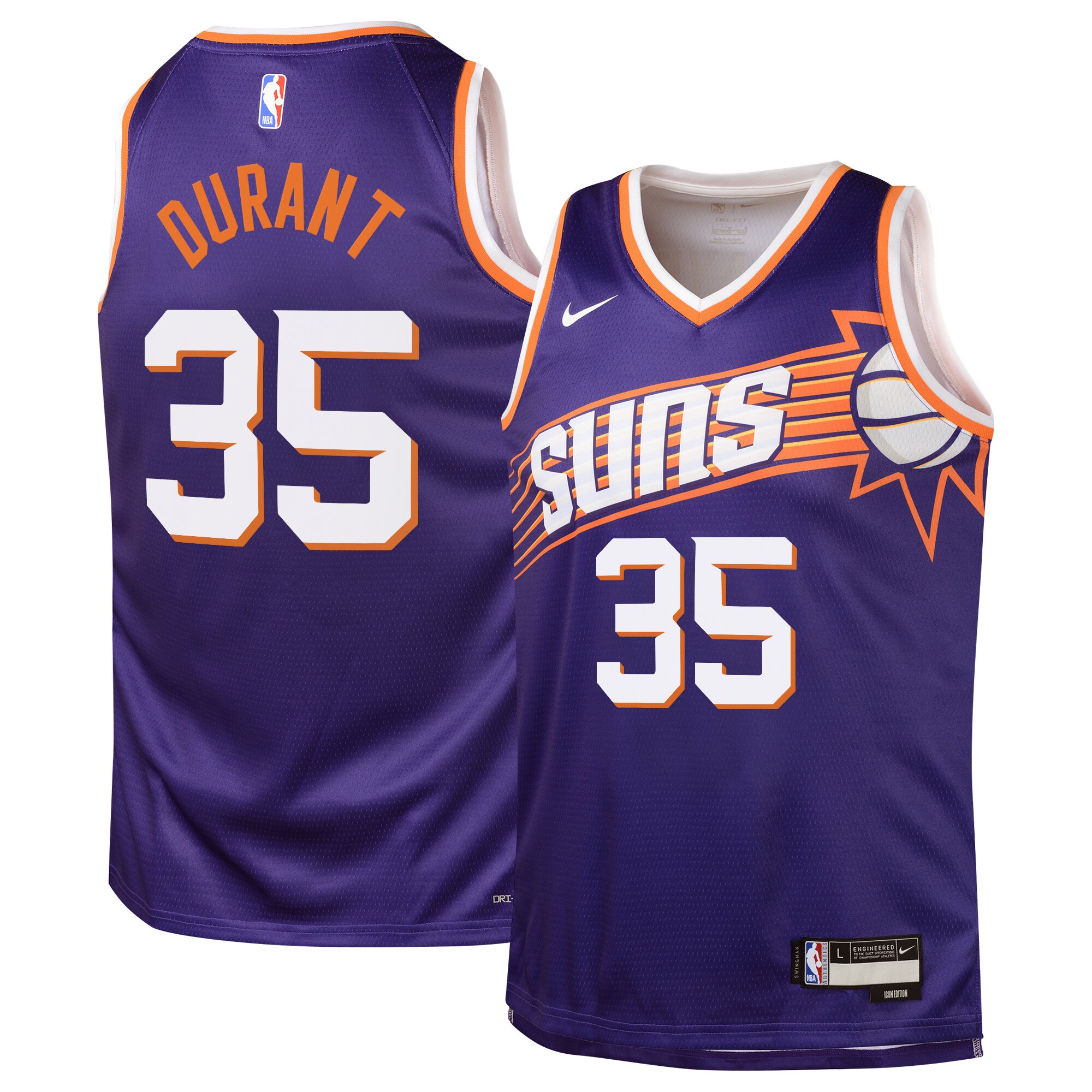 Camiseta Icon Edition Swingman De Los Phoenix Suns - P?rpura - Kevin Durant - Adolescentes