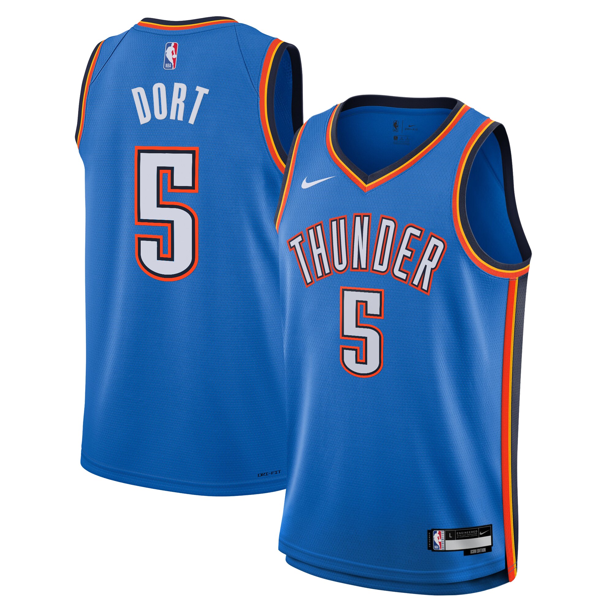 Camiseta Icon Edition Swingman De Oklahoma City Thunder - Azul - Luguentz Dort - J?venes