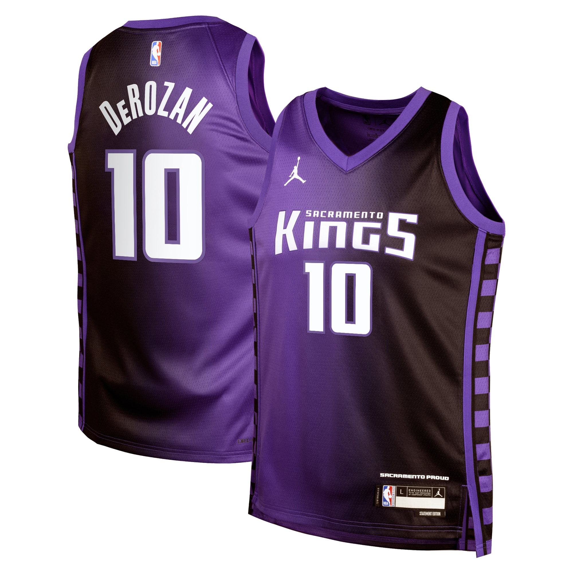 Camiseta Swingman De Los Sacramento Kings Jordan Brand Statement Edition - P?rpura - Demar Derozan - J?venes