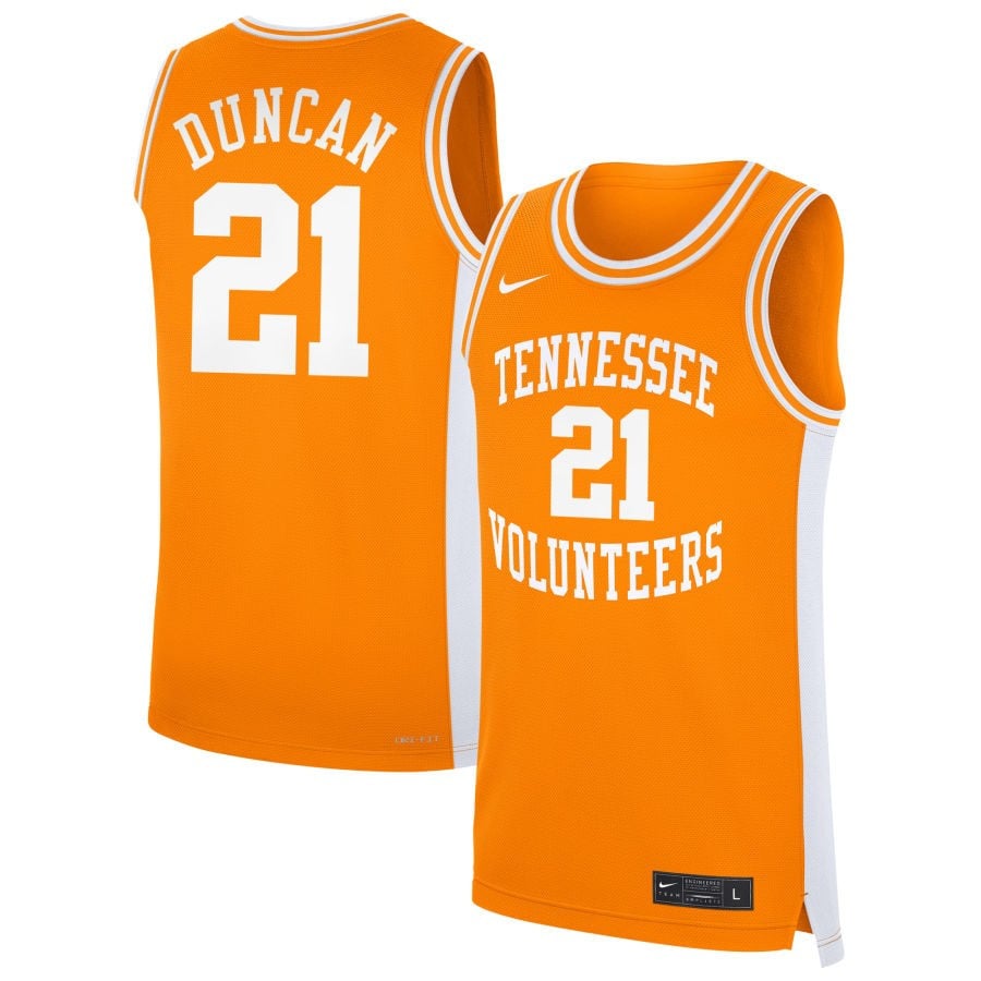 Campbell Duncan 21 Tennessee Volunteers Unisex Men's Basketball Nil Jersey - Orange