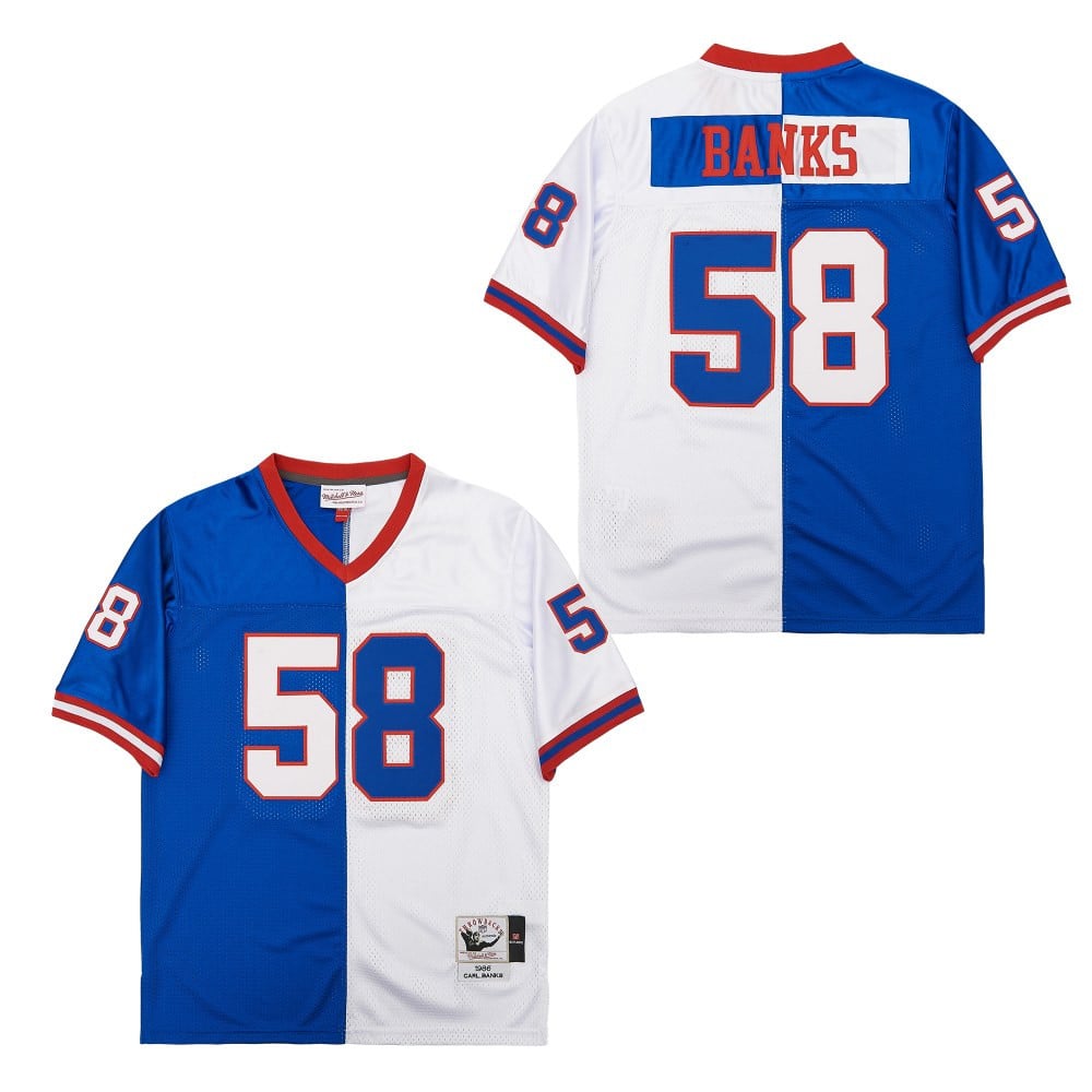 Carl Banks 58 New York Giants Two-toned Throwback Men Jersey - Blue/white Js8339