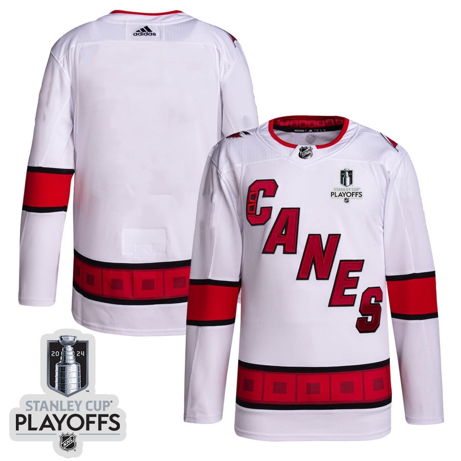 Carolina Hurricanes 2024 Nhl Playoffs Patch Away Jersey - Men, White