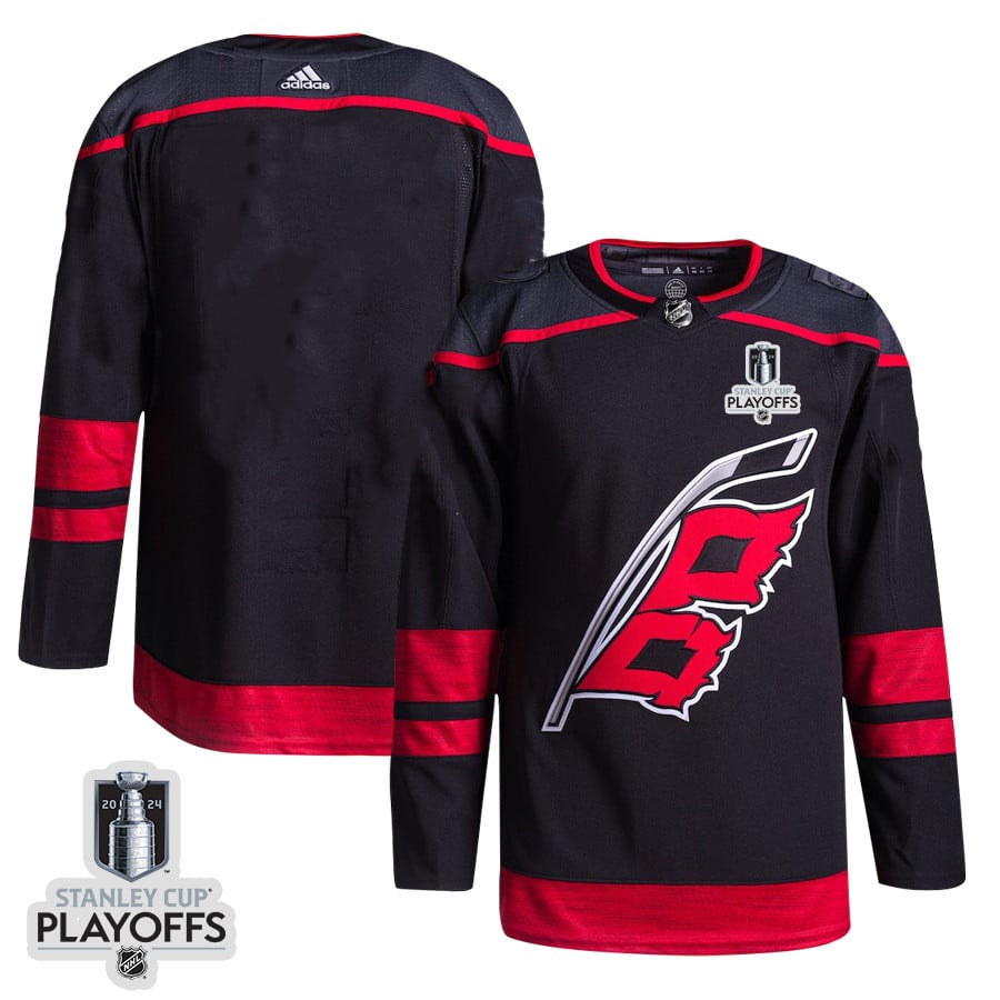 Carolina Hurricanes 2024 Nhl Playoffs Patch Home Jersey - Men, Black