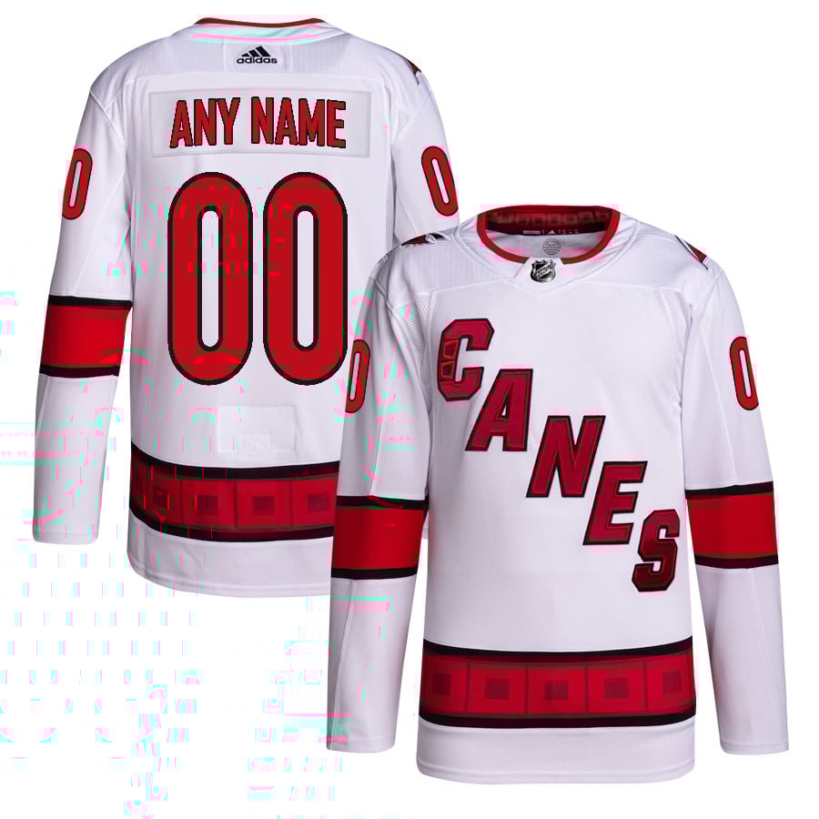 Carolina Hurricanes Away Primegreen Jersey Customized - Men, White