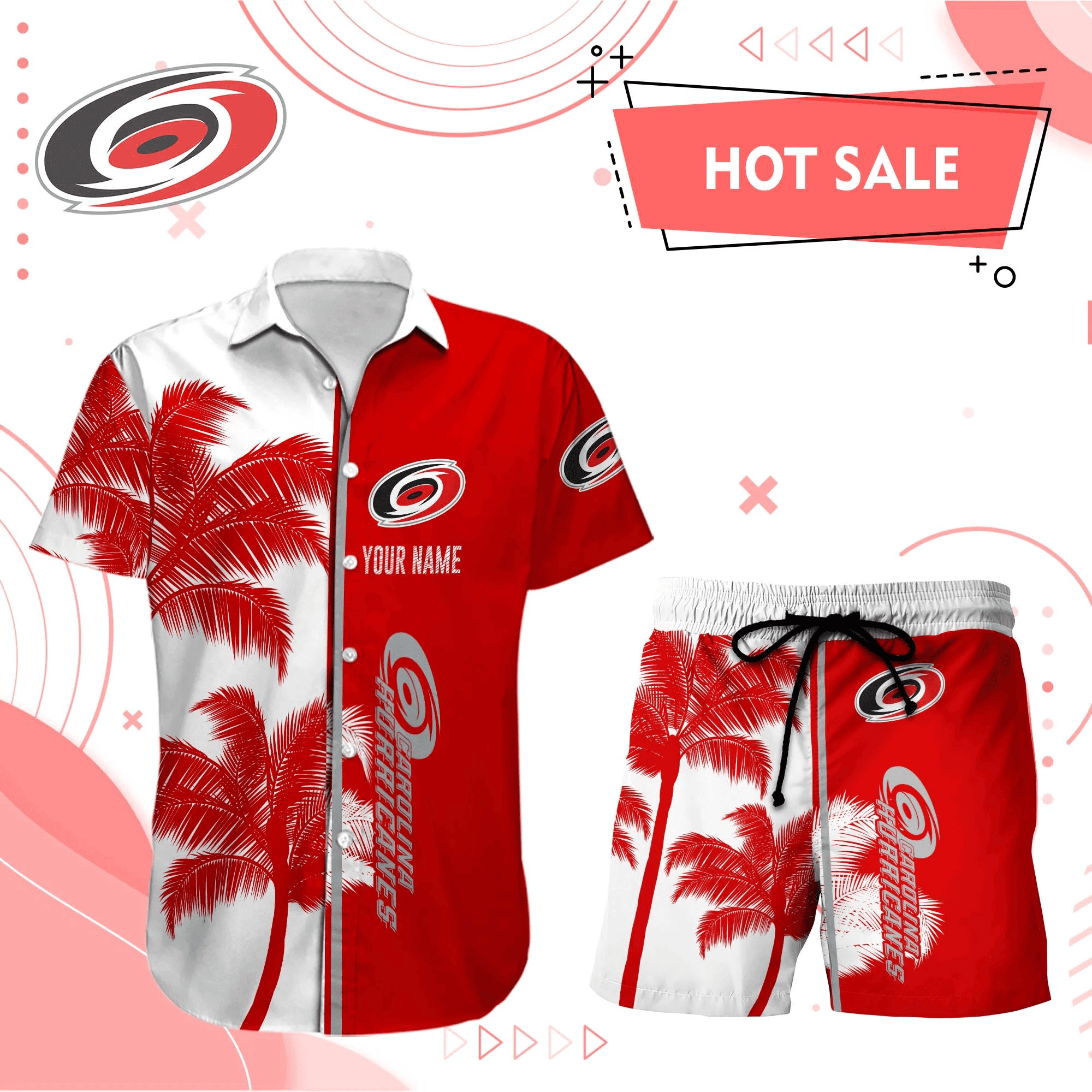 Carolina Hurricanes Hawaiian Shirt And Set - Customized