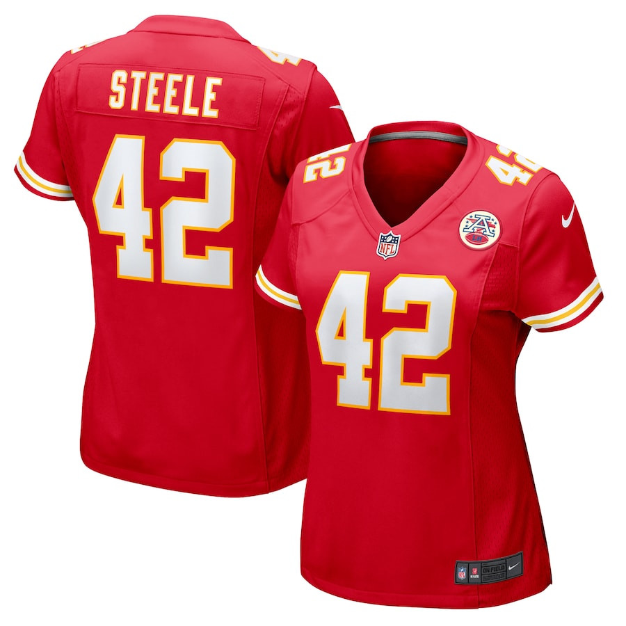 Carson Steele 42 Kansas City Chiefs Women's Game Jersey - Red Js6554