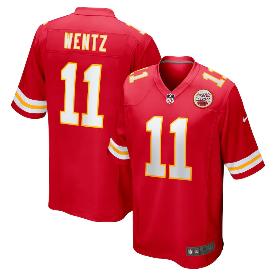 Carson Wentz 11 Kansas City Chiefs Game Men Jersey - Red Js8275
