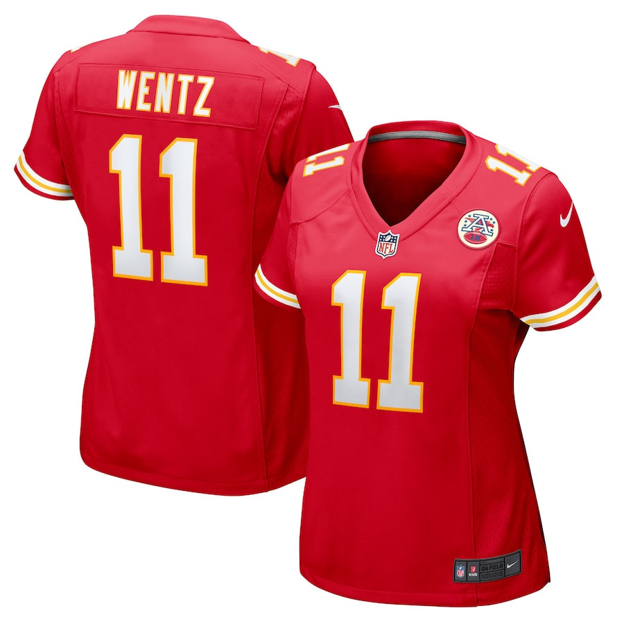 Carson Wentz 11 Kansas City Chiefs Women's Game Jersey - Red Js3022