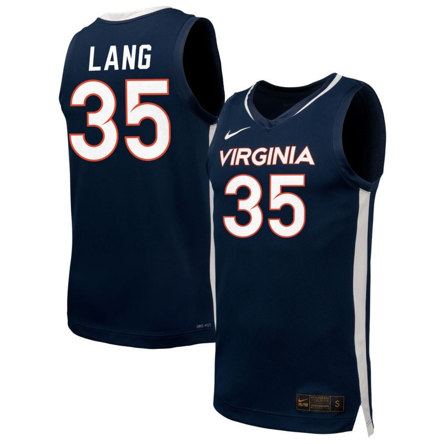 Carter Lang 35 Virginia Cavaliers Unisex Nil Men's Basketball Jersey - Navy