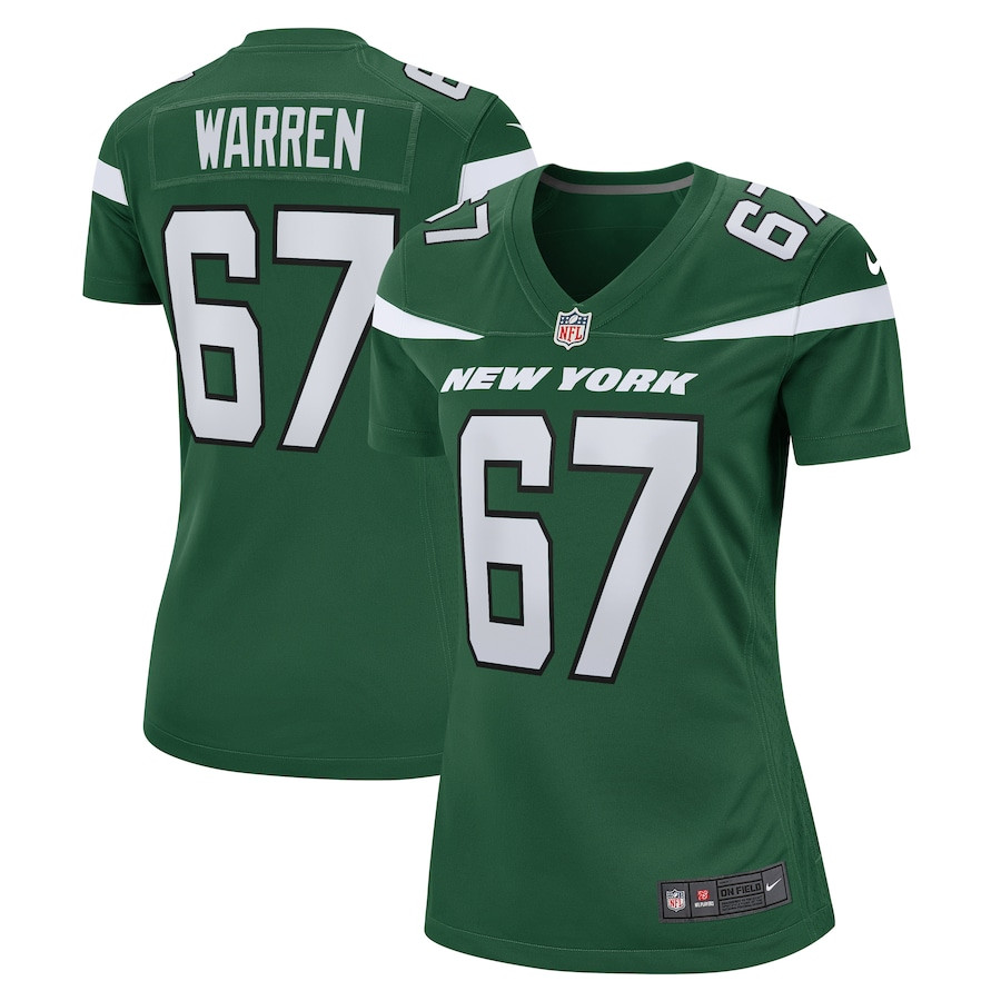 Carter Warren 67 New York Jets Women Game Jersey - Gotham Green Js7378