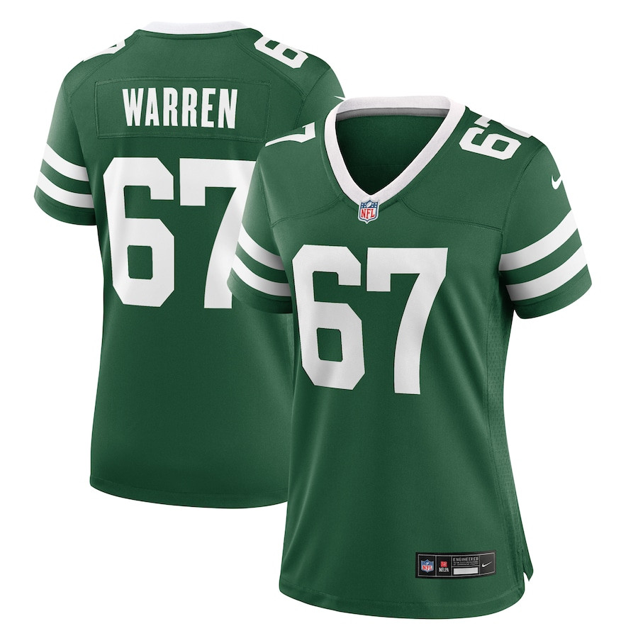 Carter Warren 67 New York Jets Women's Team Game Jersey - Legacy Green Js5553