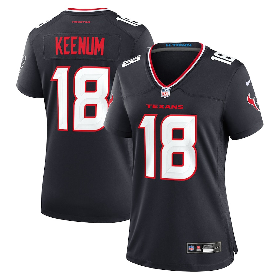 Case Keenum 18 Houston Texans Women's Team Game Jersey - Navy Js7257