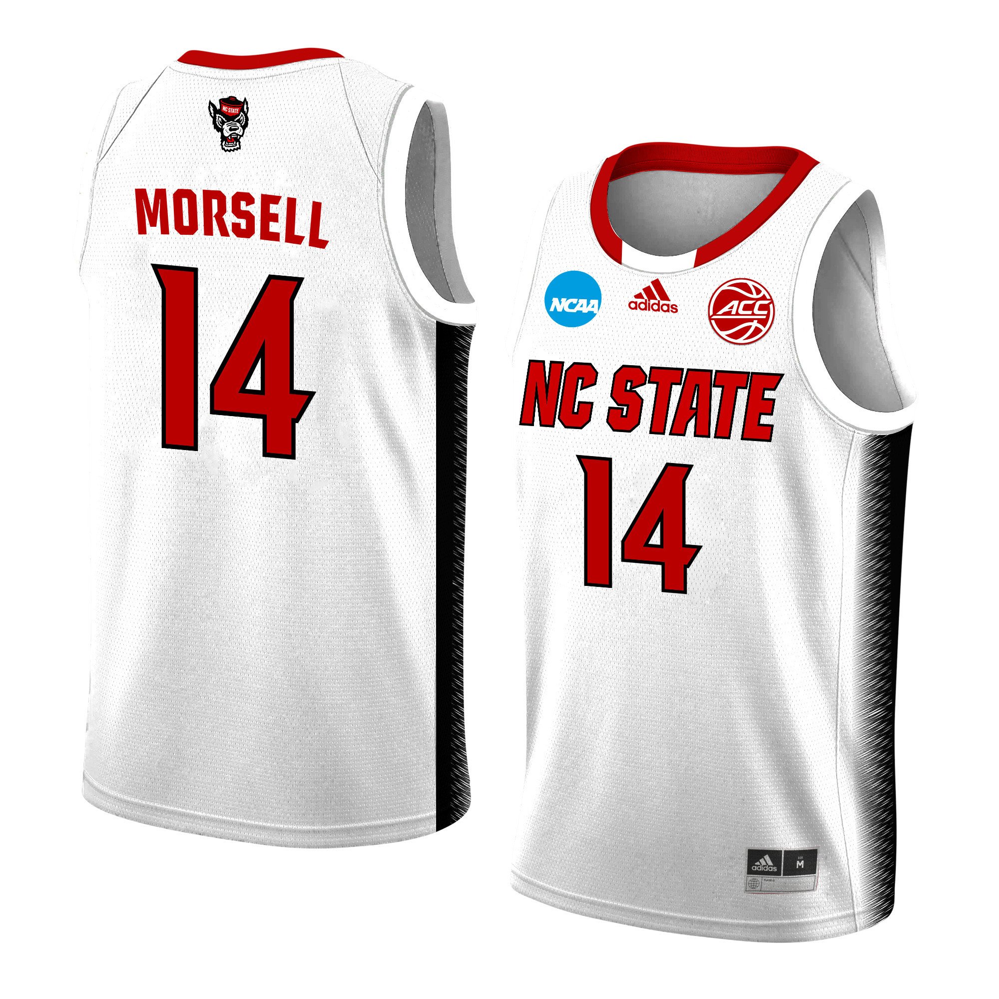 Casey Morsell 14 Nc State Wolfpack 2024 Men's Basketball Jersey - White, Unisex Jersey