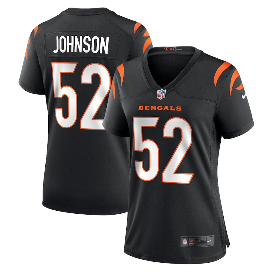 Cedric Johnson 52 Cincinnati Bengals Women's Game Jersey - Black Js5003