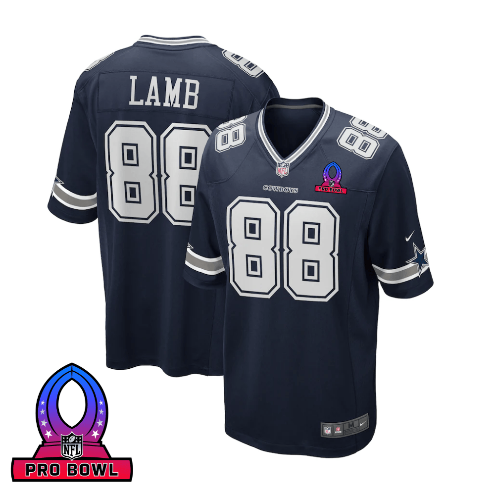 Ceedee Lamb 88 Dallas Cowboys 2025 Pro Bowl Patch Game Men Jersey - Navy Js2708