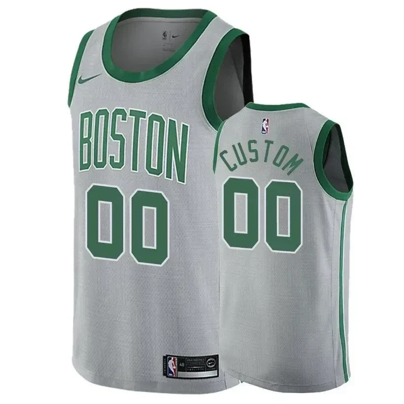 Celtics Male Custom 00 City Gray Jersey