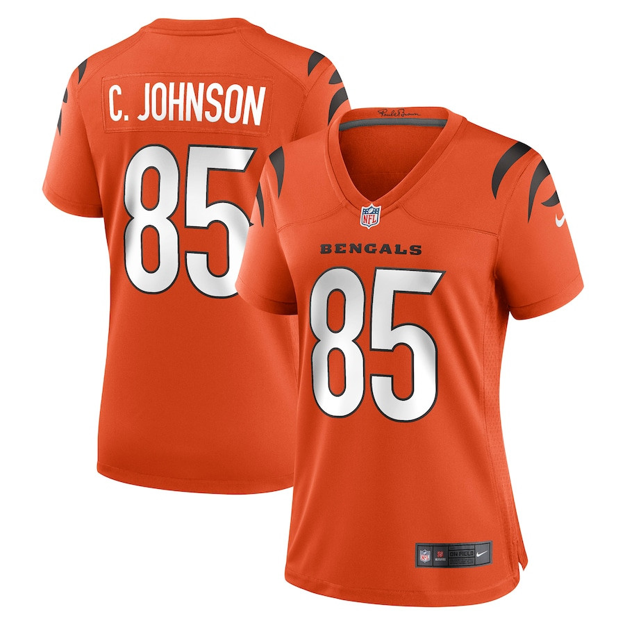Chad Johnson 85 Cincinnati Bengals Women Retired Game Jersey - Orange Js9669