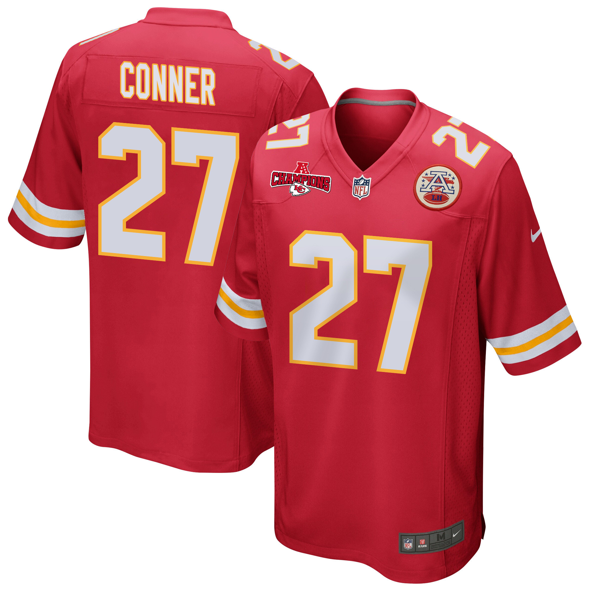 Chamarri Conner 27 Kansas City Chiefs Afc Champions Patch Game Men Jersey - Red Js9706