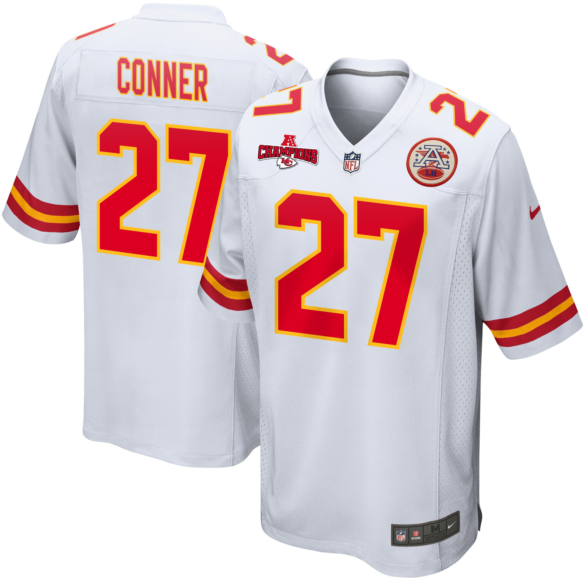 Chamarri Conner 27 Kansas City Chiefs Afc Champions Patch Game Men Jersey - White Js6324