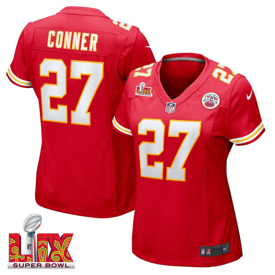 Chamarri Conner #27 Kansas City Chiefs Super Bowl Lix Women's Jersey - Red Js8507